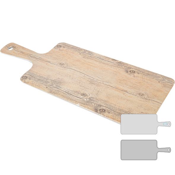 Rechthoekig houten bord met melamine handvat